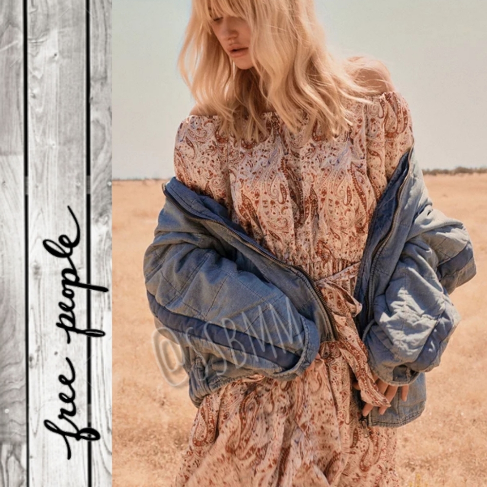 [SOLD] Free People 🏆 Dolman Quilted Denim Jacket